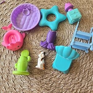 Gabby's Dollhouse Toy Lot Figure Gabby Furniture Cat Bed Side Table And Chair